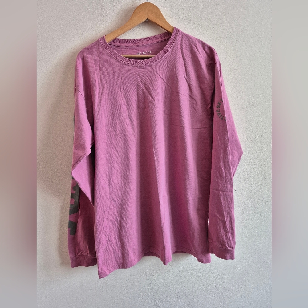 Set Active One Size Long Sleeve Cotton Tshirt Pink